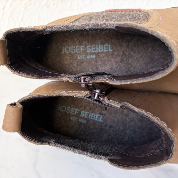 Josef Seibel Chelsea Boot Women's 9 Marta Brown Nubuck Leather Side Zip - Picture 7 of 8